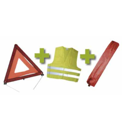 Outillage - Kit de sécurité + pochette minie rouge + gilet fluo + triangle de presignalitsation 53094